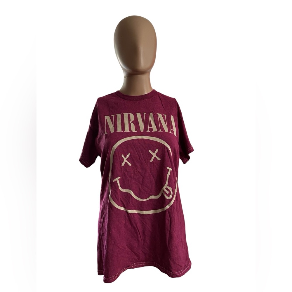 Nirvana Band Tee in Magenta Color Size Small NWOT